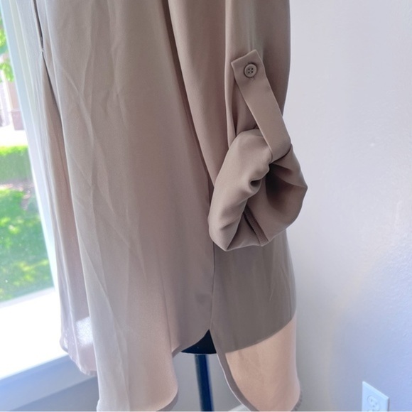Pleione tan long sleeve flowy tunic blouse size small - Picture 5 of 8